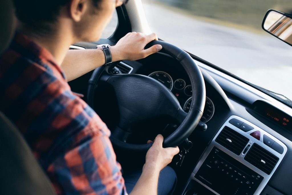 Driver Steering a Car